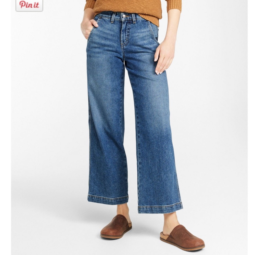 L.L. Bean Blue Flare Wide-Leg Jeans